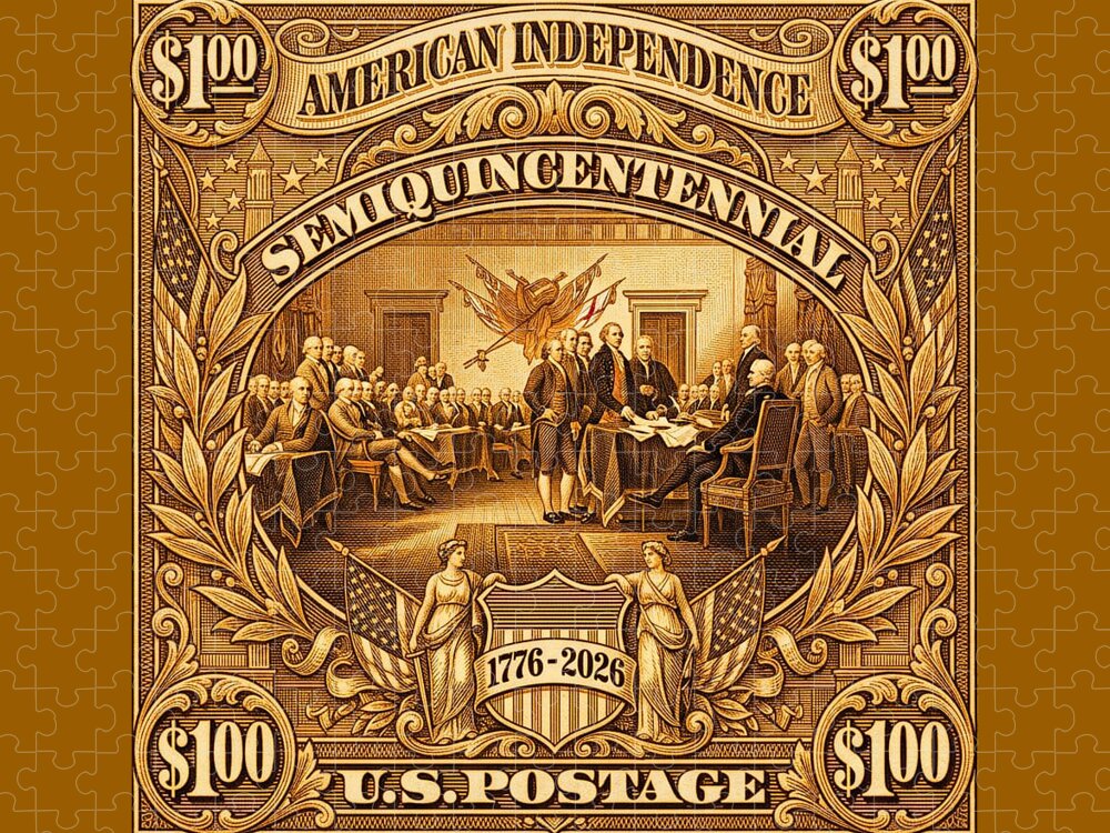 American Independence $100 II Stamp - Puzzle