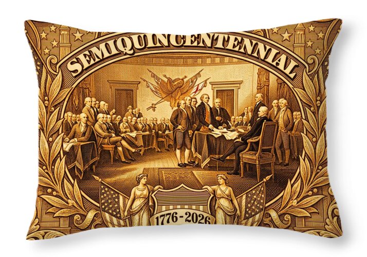 American Independence $100 II Stamp - Throw Pillow