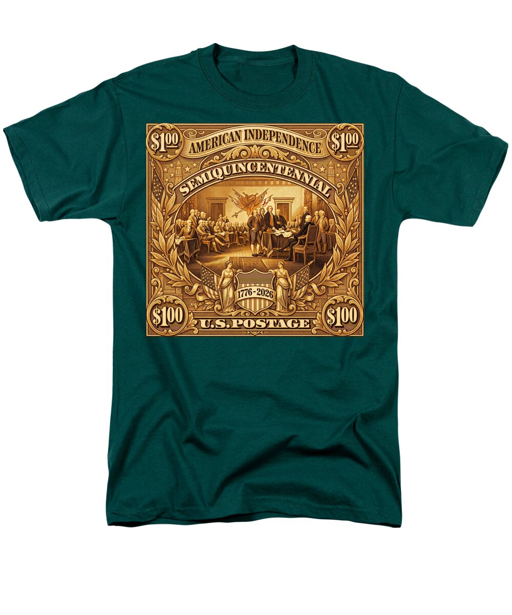 American Independence $100 II Stamp - Men's T-Shirt  (Regular Fit)