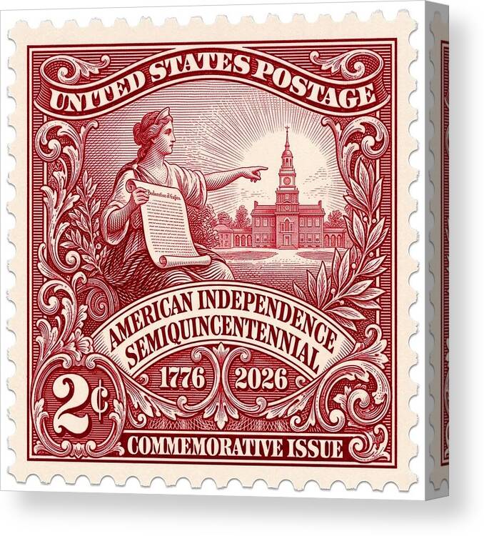 American Independence 2c - Canvas Print