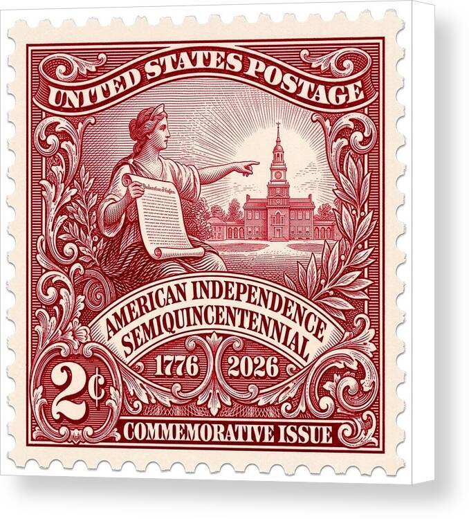 American Independence 2c - Canvas Print