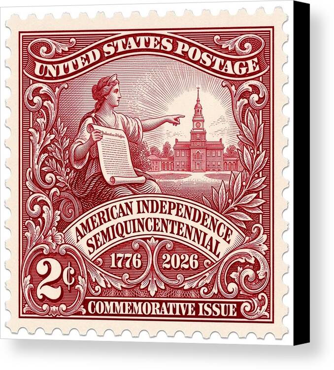 American Independence 2c - Canvas Print