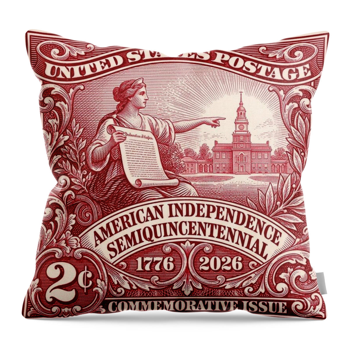 American Independence 2c - Throw Pillow