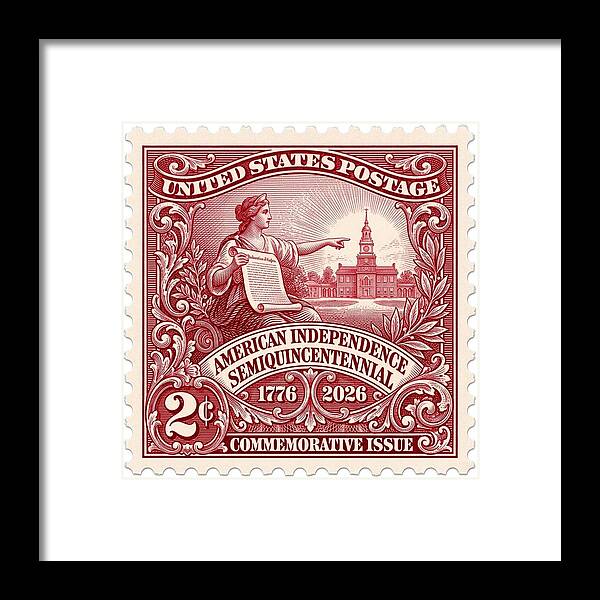 American Independence 2c - Framed Print