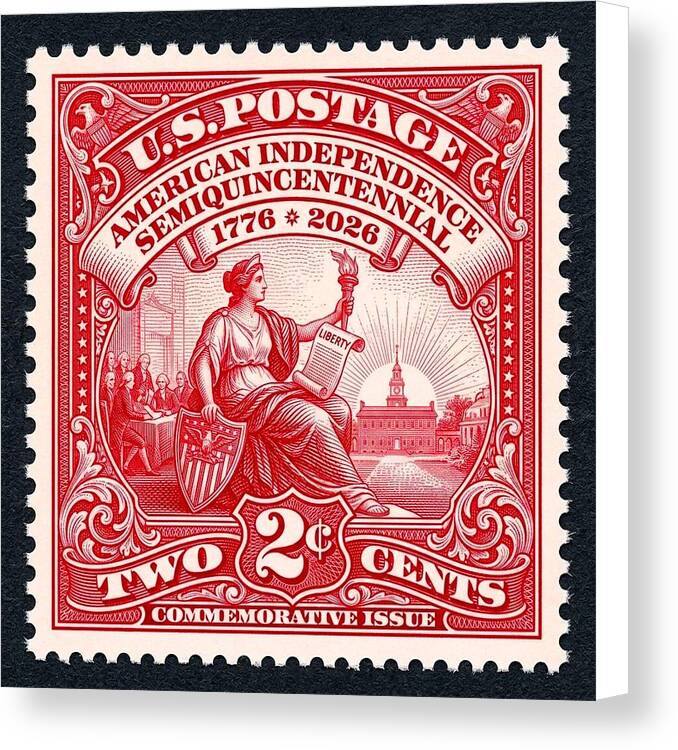 American Independence 2c II - Canvas Print