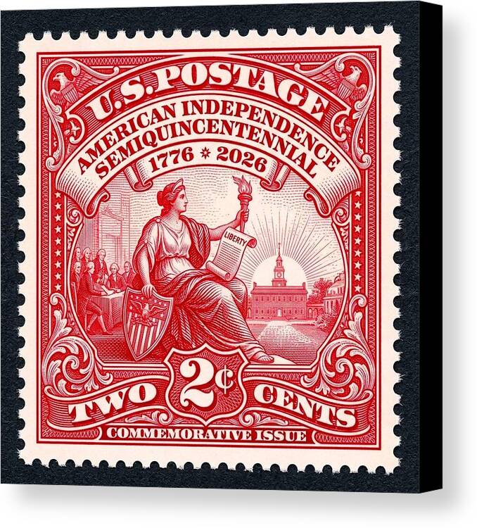 American Independence 2c II - Canvas Print