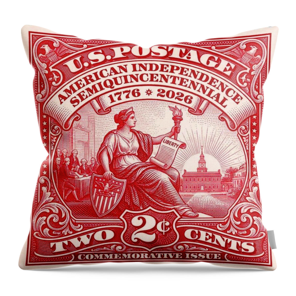 American Independence 2c II - Throw Pillow