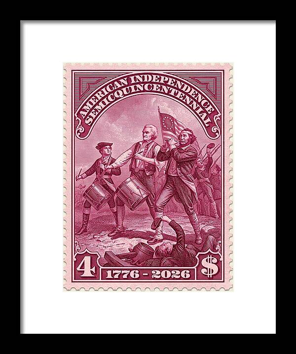 American Independence $4 - Framed Print