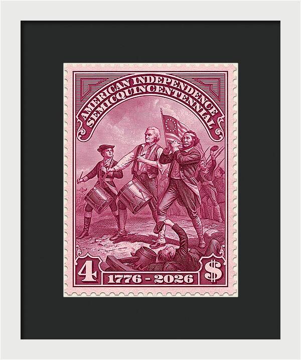 American Independence $4 - Framed Print