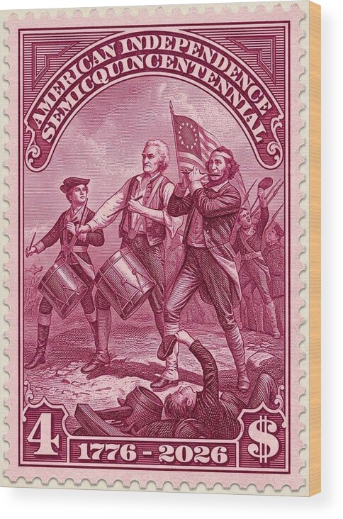 American Independence $4 - Wood Print