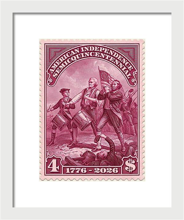 American Independence $4 - Framed Print