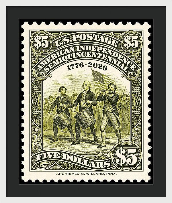 American Independence $5 - Framed Print