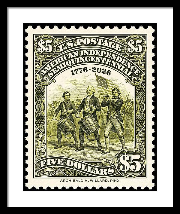American Independence $5 - Framed Print
