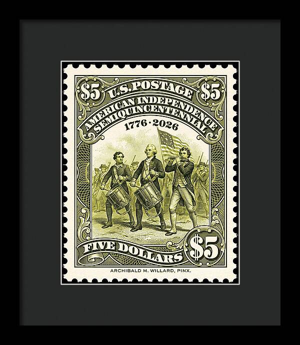 American Independence $5 - Framed Print