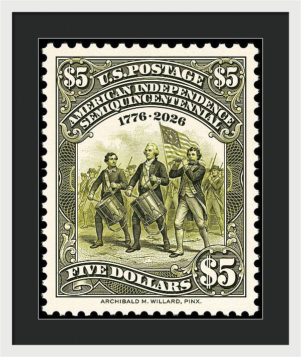 American Independence $5 - Framed Print
