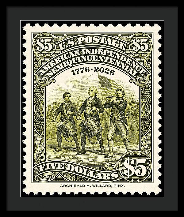 American Independence $5 - Framed Print