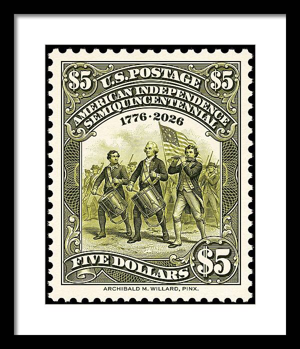 American Independence $5 - Framed Print