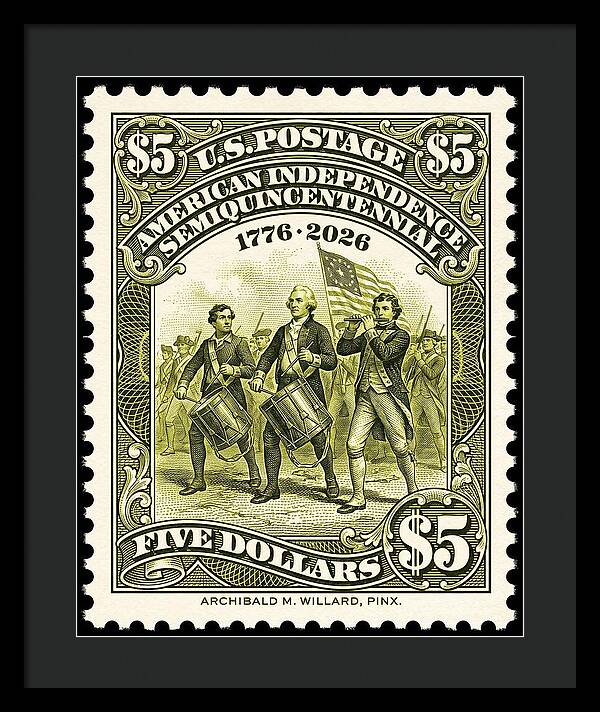 American Independence $5 - Framed Print