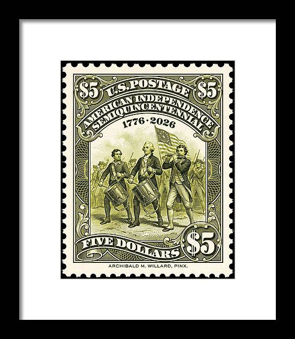 American Independence $5 - Framed Print