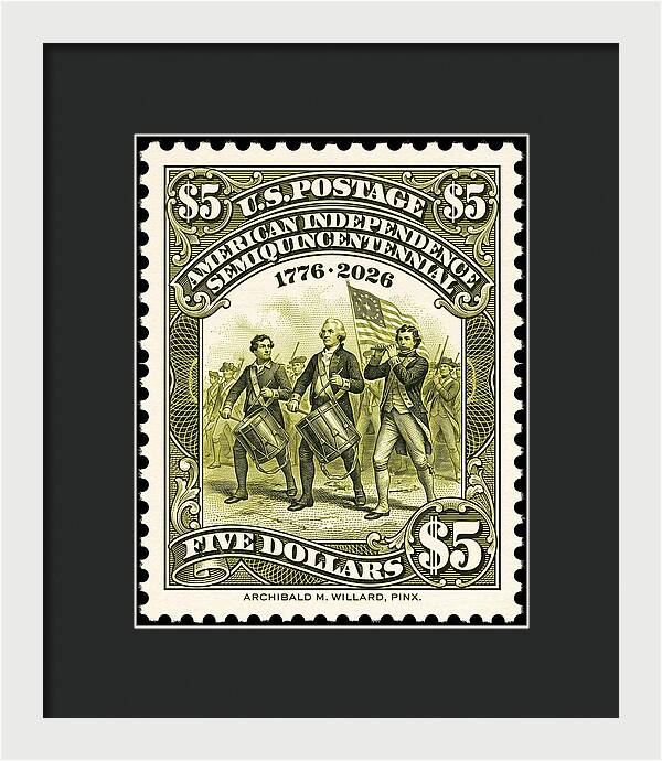 American Independence $5 - Framed Print