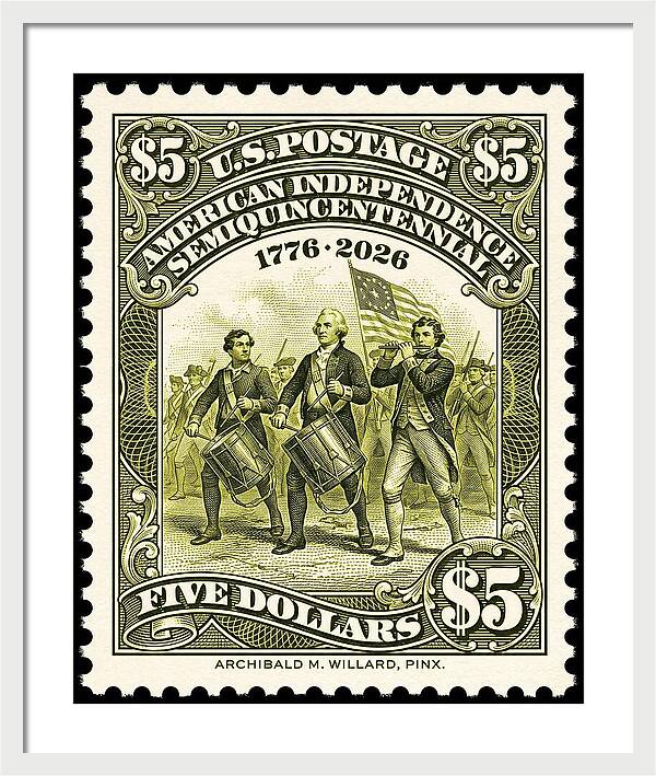 American Independence $5 - Framed Print