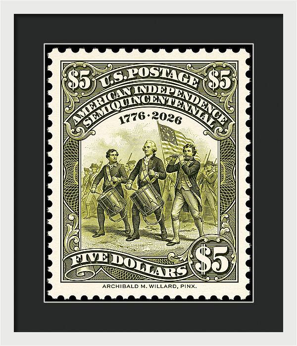 American Independence $5 - Framed Print