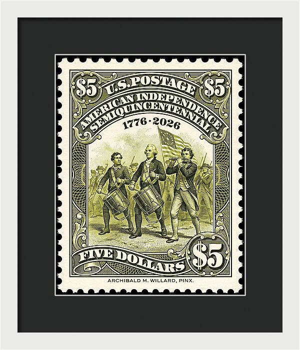 American Independence $5 - Framed Print