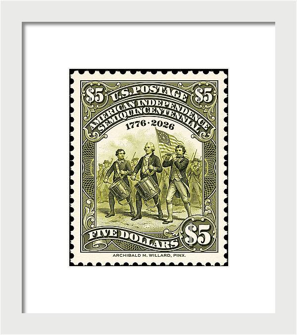 American Independence $5 - Framed Print