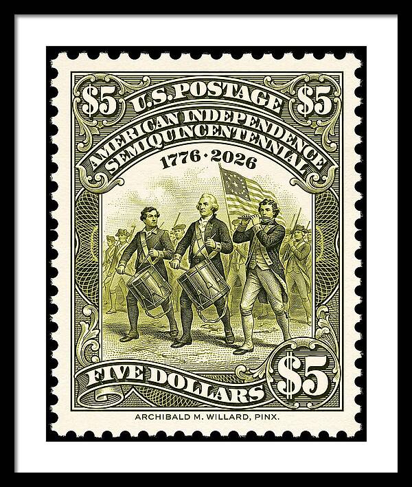 American Independence $5 - Framed Print