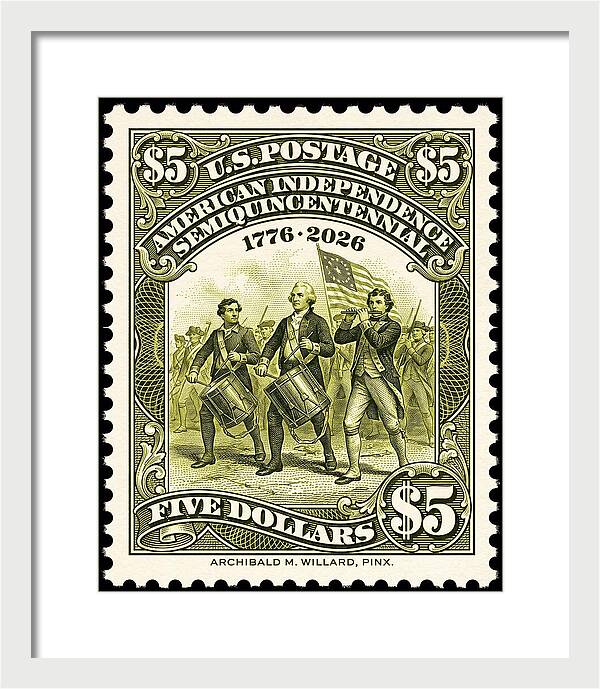 American Independence $5 - Framed Print