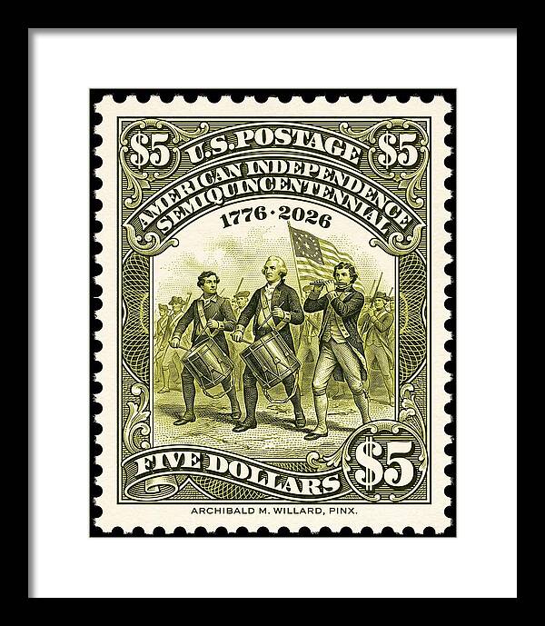 American Independence $5 - Framed Print