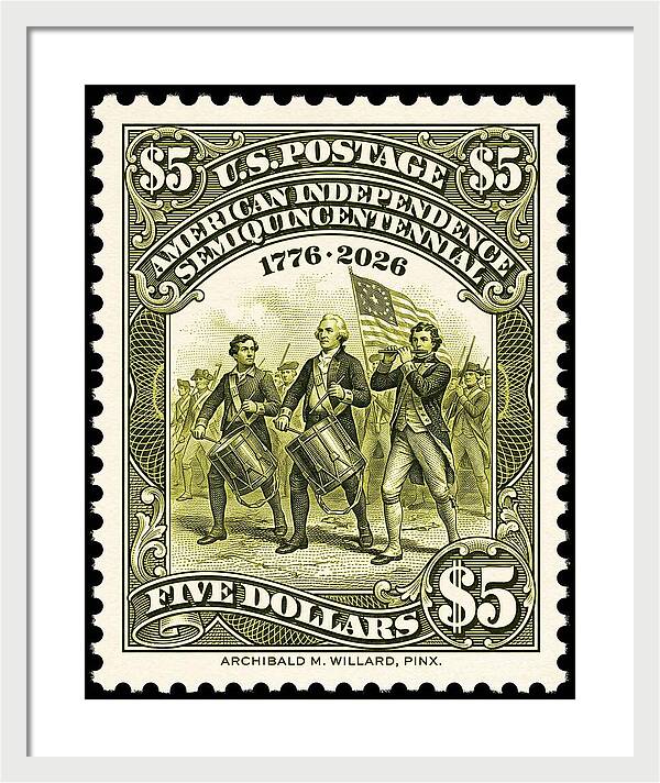 American Independence $5 - Framed Print