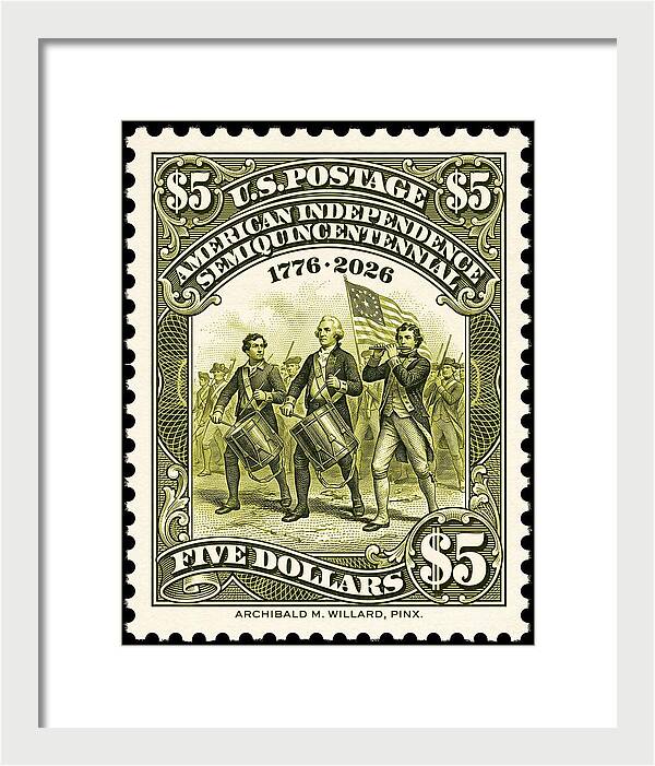 American Independence $5 - Framed Print