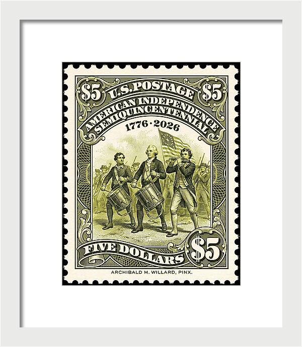 American Independence $5 - Framed Print