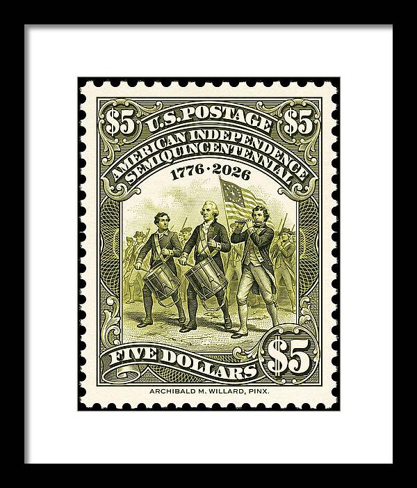 American Independence $5 - Framed Print