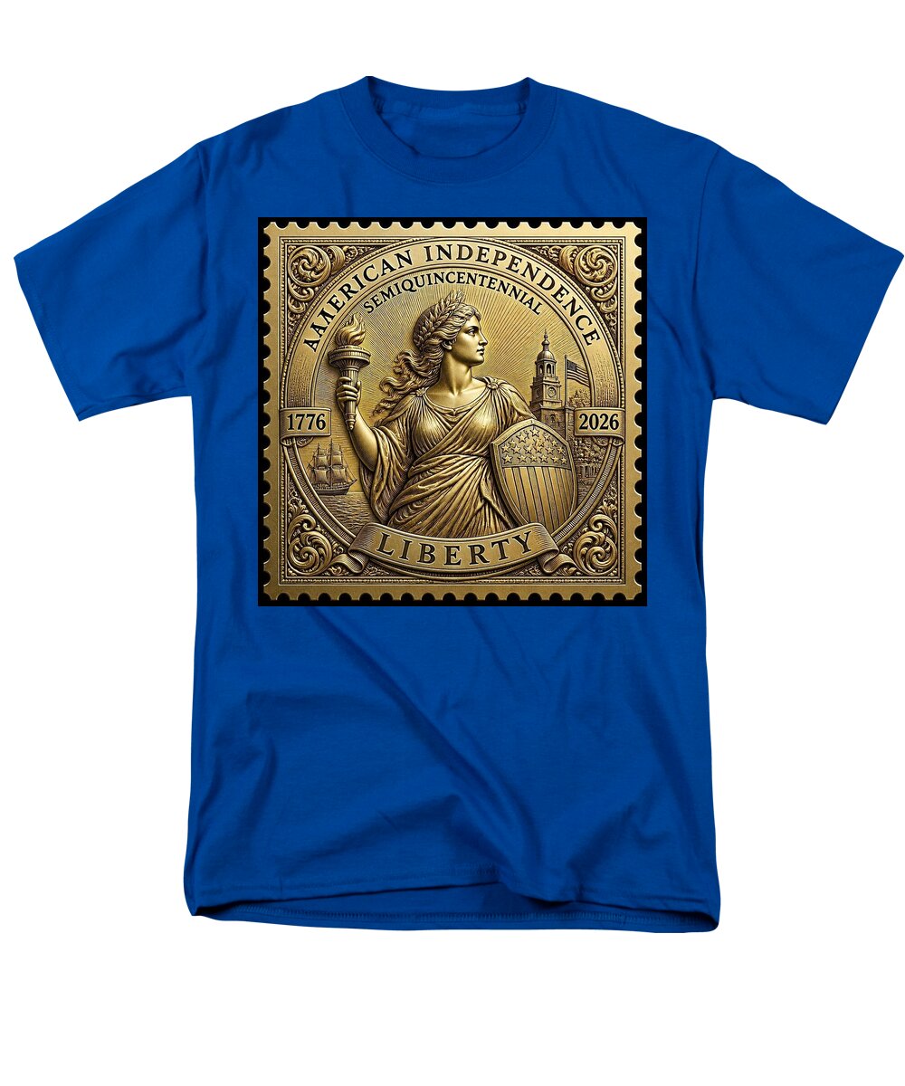 American Independence Commemorative Stamp - Men's T-Shirt  (Regular Fit)