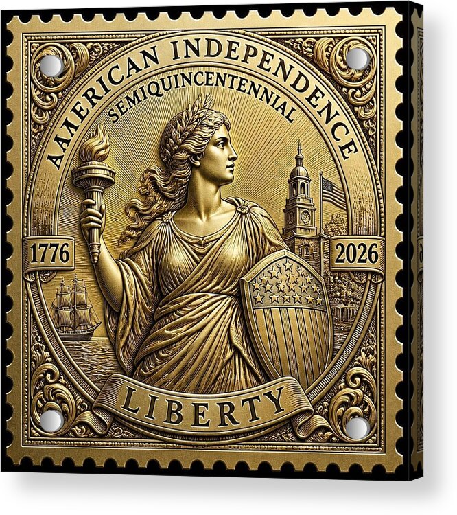 American Independence Commemorative Stamp - Acrylic Print