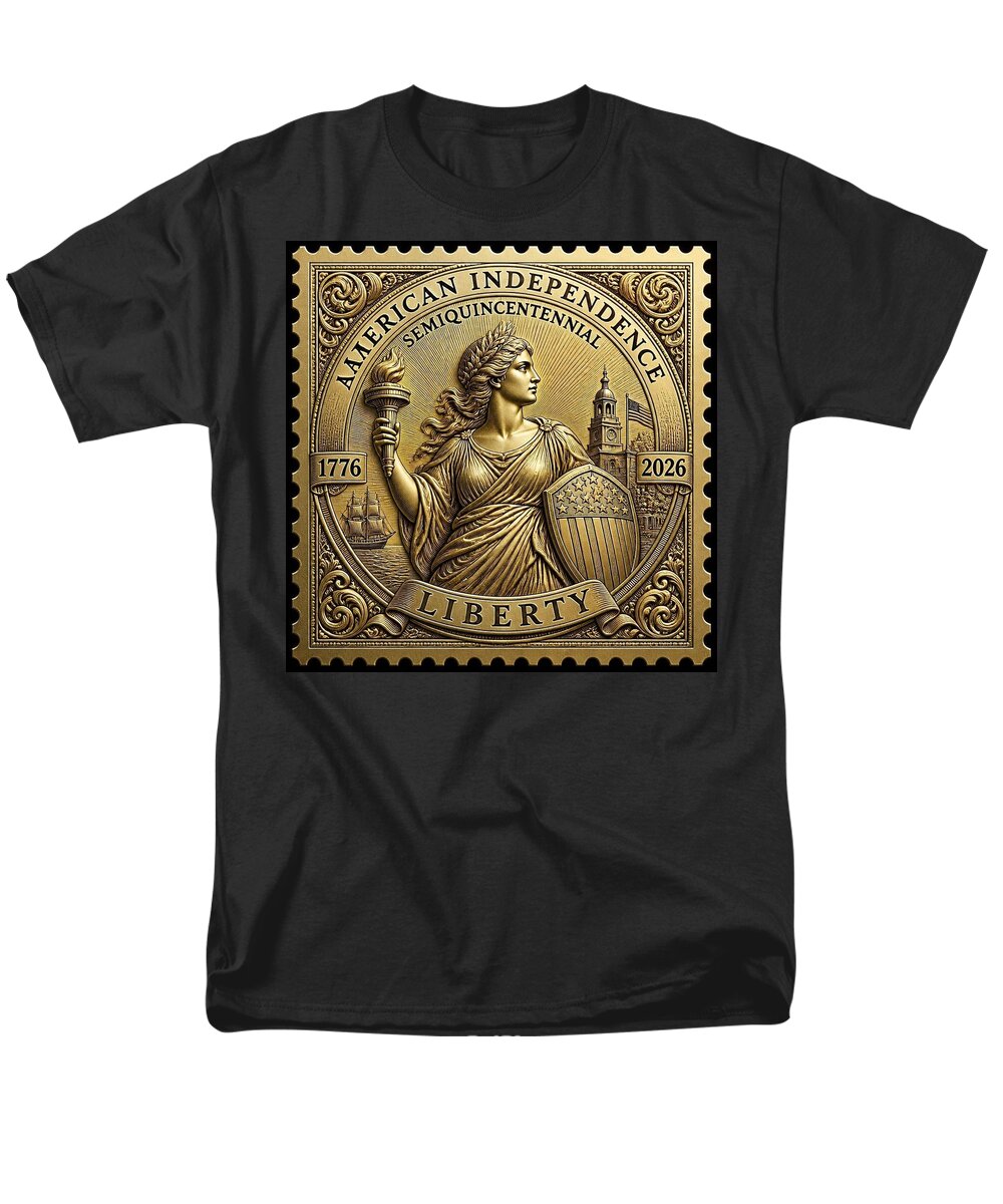 American Independence Commemorative Stamp - Men's T-Shirt  (Regular Fit)