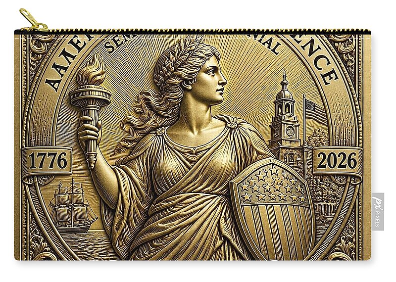 American Independence Commemorative Stamp - Zip Pouch