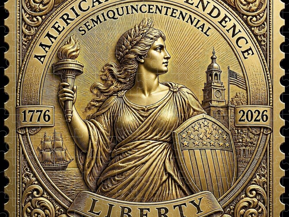 American Independence Commemorative Stamp - Puzzle
