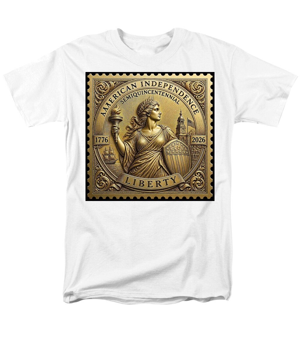 American Independence Commemorative Stamp - Men's T-Shirt  (Regular Fit)