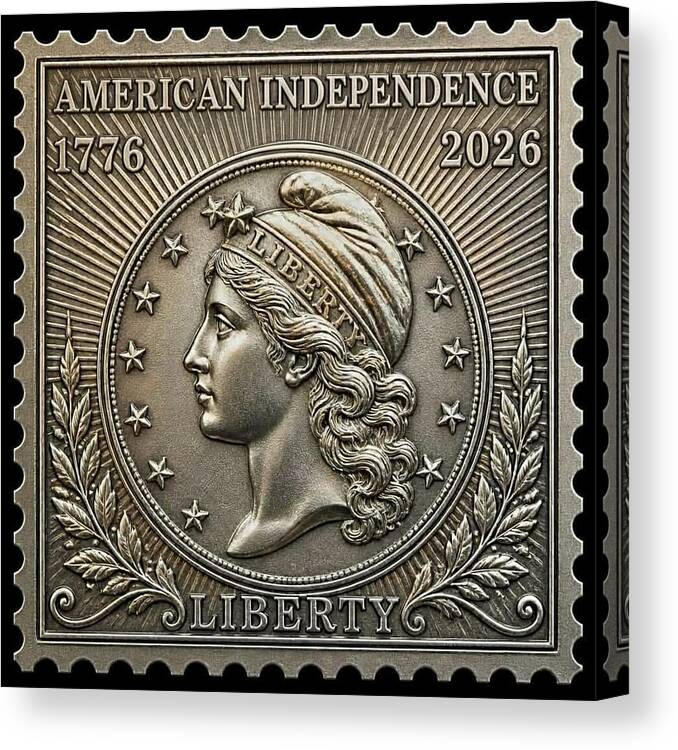 American Liberty Commemorative Stamp - Canvas Print