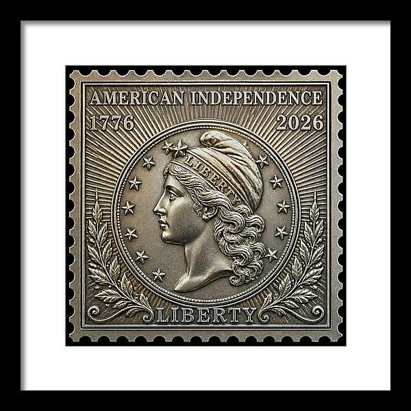 American Liberty Commemorative Stamp - Framed Print