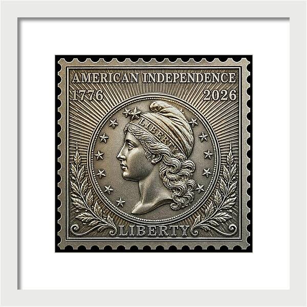 American Liberty Commemorative Stamp - Framed Print