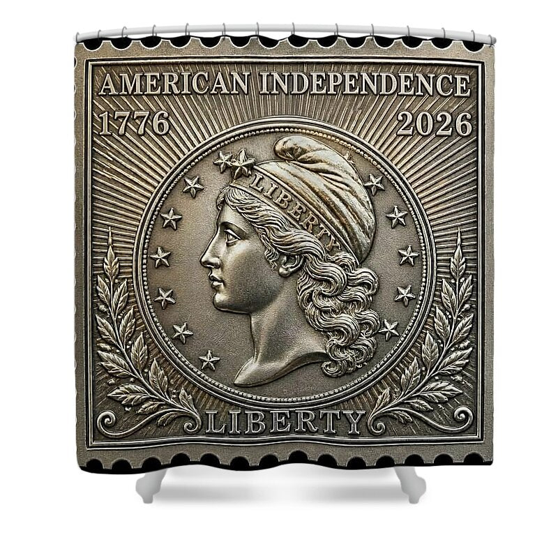 American Liberty Commemorative Stamp - Shower Curtain