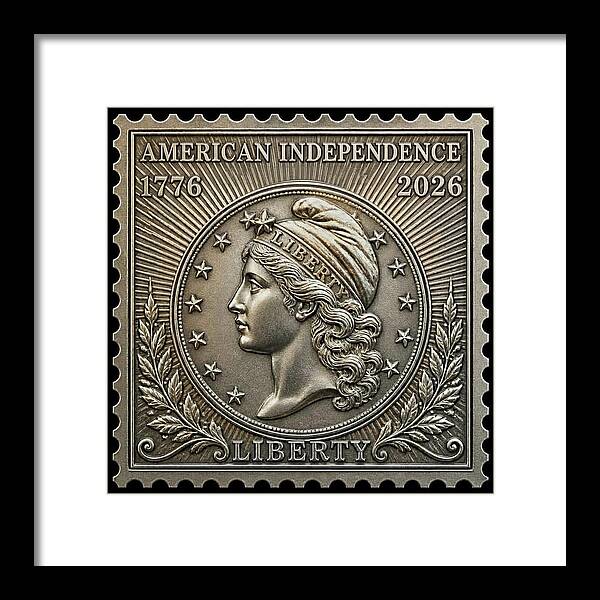 American Liberty Commemorative Stamp - Framed Print