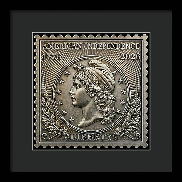American Liberty Commemorative Stamp - Framed Print