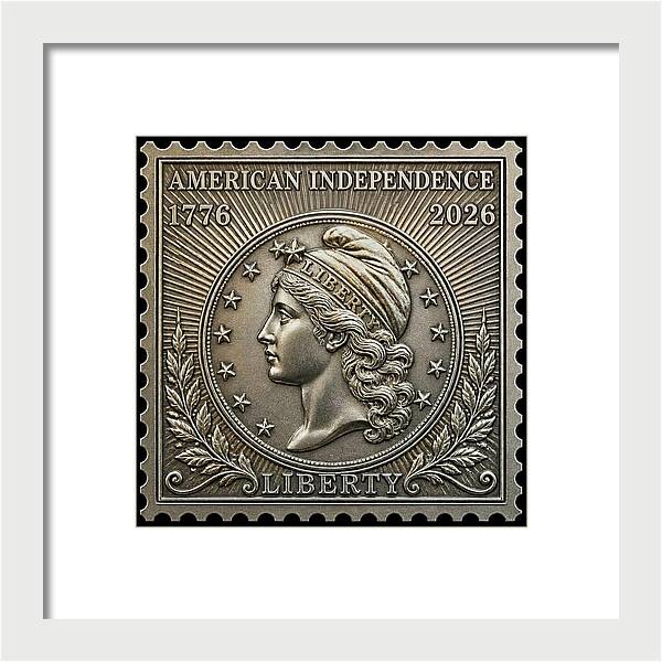 American Liberty Commemorative Stamp - Framed Print