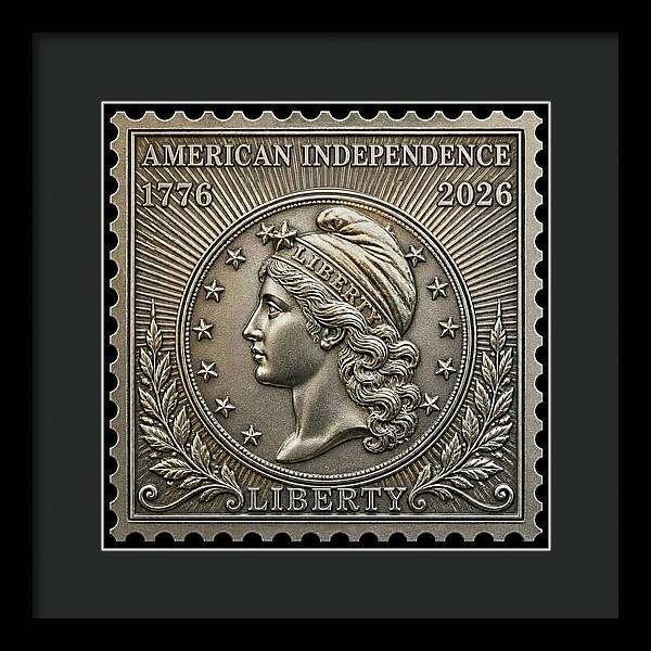 American Liberty Commemorative Stamp - Framed Print