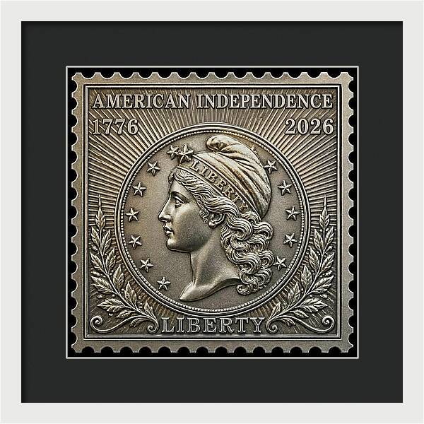 American Liberty Commemorative Stamp - Framed Print